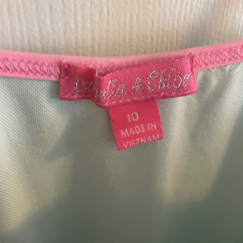 GIRLS RUFFLE AQUA SWIMSUIT - Picture 6 of 7